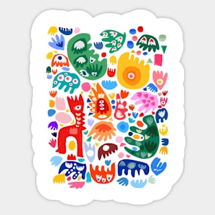 Joyful Summer Abstract Pattern Sticker